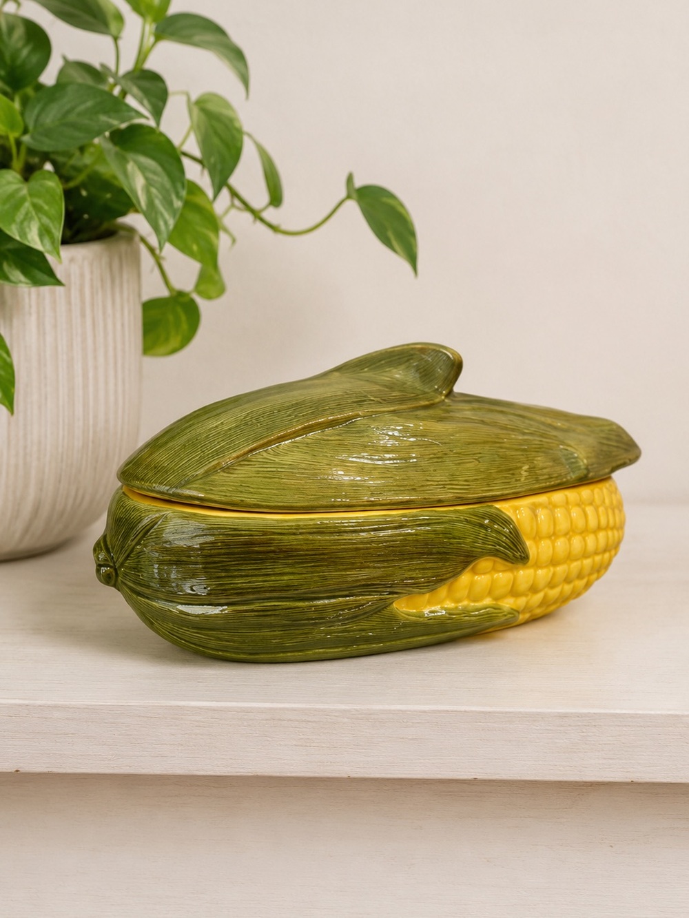 Vintage Shawnee Style Corn King Covered Casserole Dish‎ 1.5 Qt Cornware Artisan